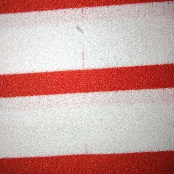 Loft Orange Striped Cap Sleeve Blouse Size M. - Picture 4 of 6